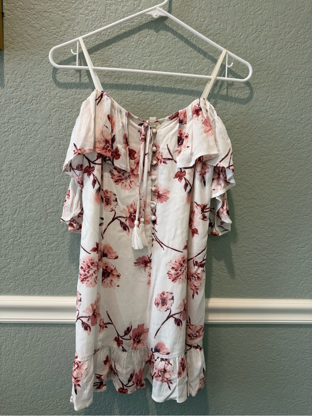Pink and white floral dress